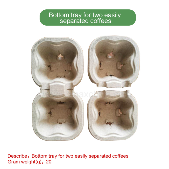 Bottom tray for two easily separated coffees